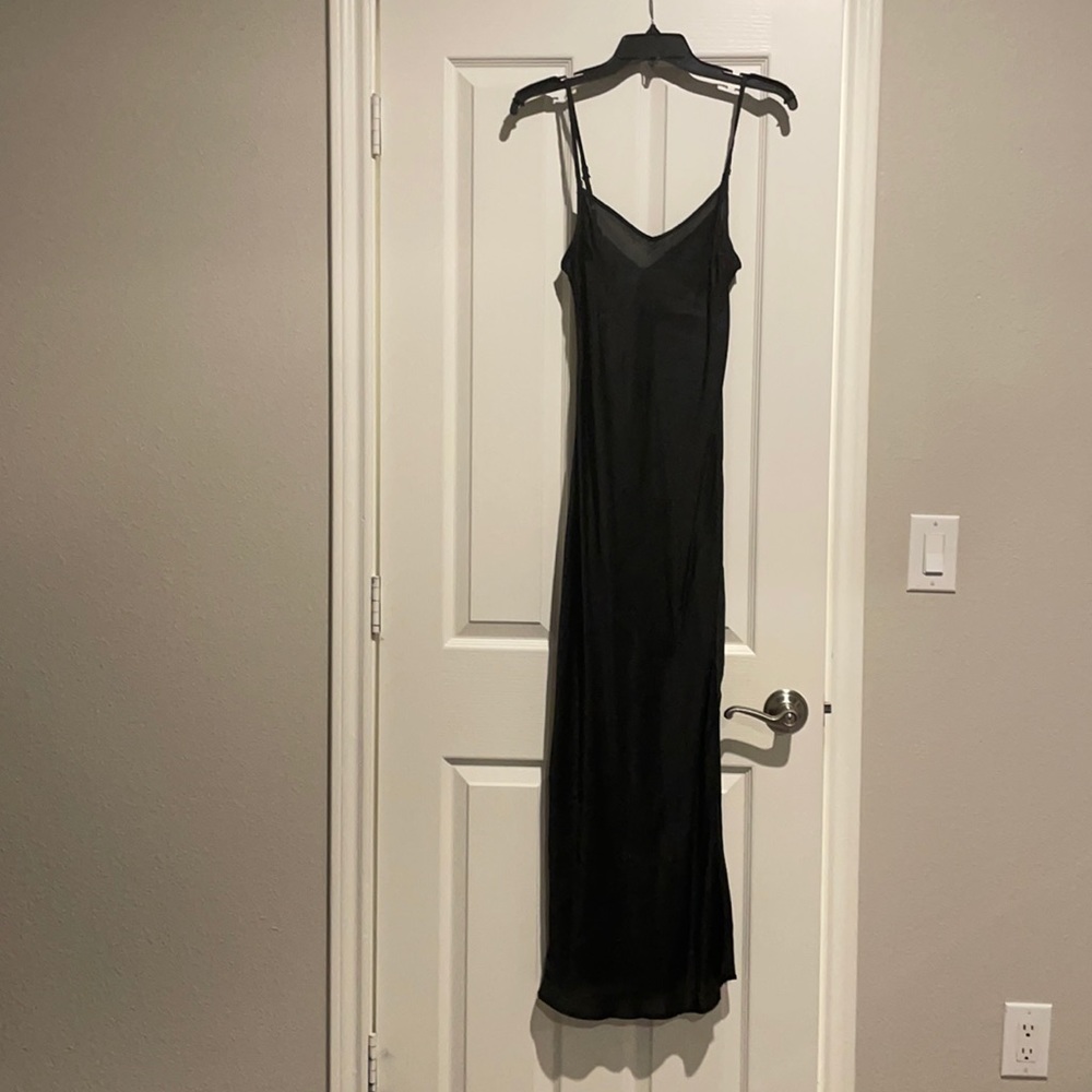 Urban Outfitters Black Midi Slip Dress